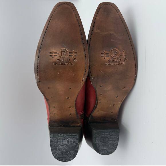 Circle G by Corral RED Cowgirl Boots Size 10 - Picture 4 of 4